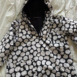 Gudrun Sjoden Black and White Hooded Pullover Jacket